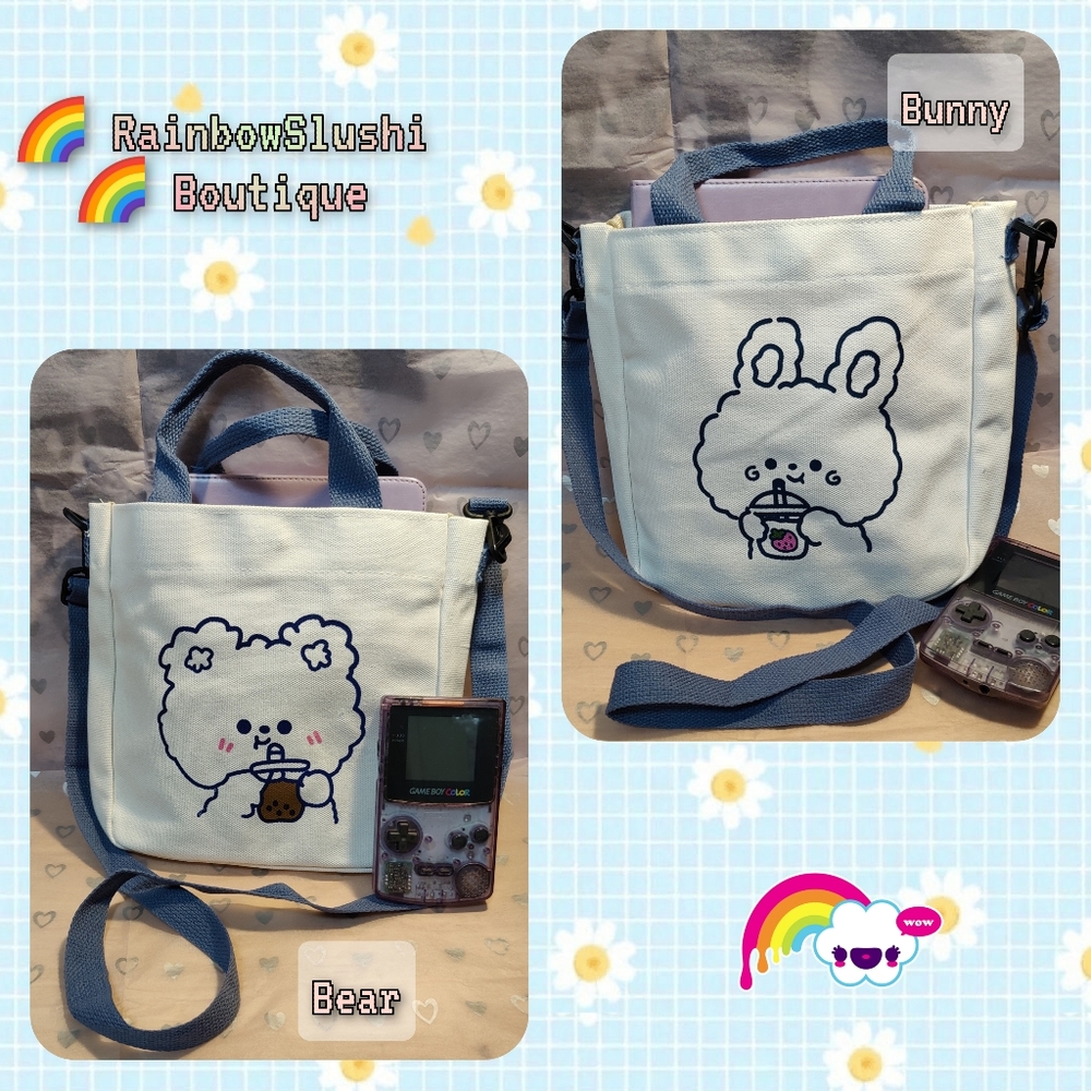 🌈Kawaii Mini Crossbody Canvas Tote